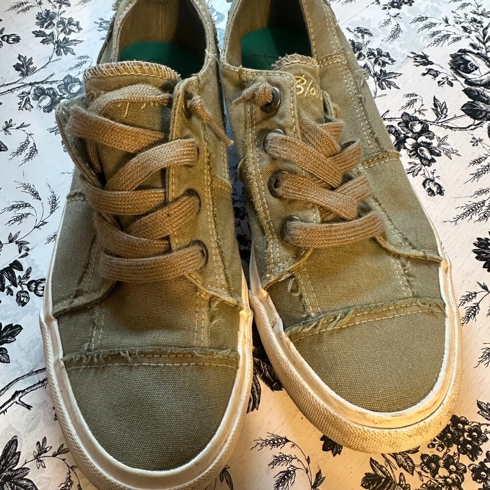 Blowfish Green Canvas Slip On Sneakers